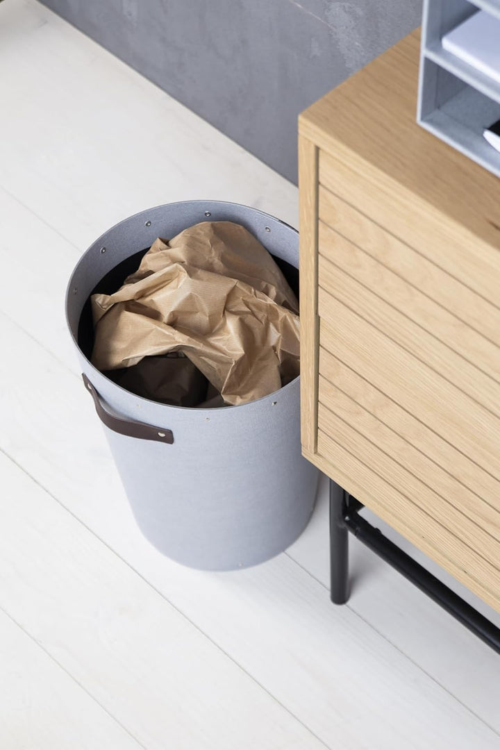 BIGSO ARIES Papierkorb für Büros – Mülleimer mit Ledergriff für moderne Einrichtungen – Büromülleime