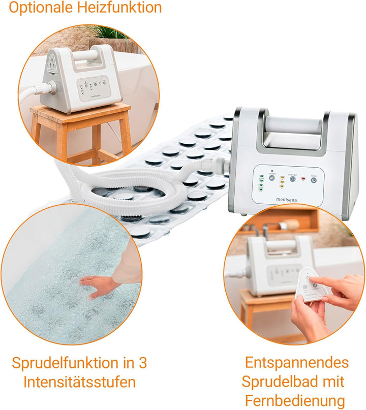 medisana BBS Luftsprudelbad, Whirlpoolmatte mit Aromaspender, 3 Intensitätsstufen, Timer-Funktion, f