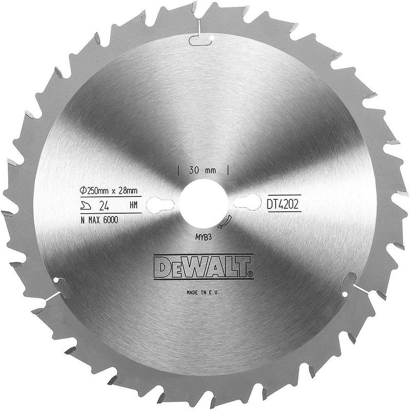 DeWalt Extreme Kreissägeblatt (für Radialarmsägen, Sägeblatt-Ø 250, Bohrung 30 mm, Schnittbreite 2.8