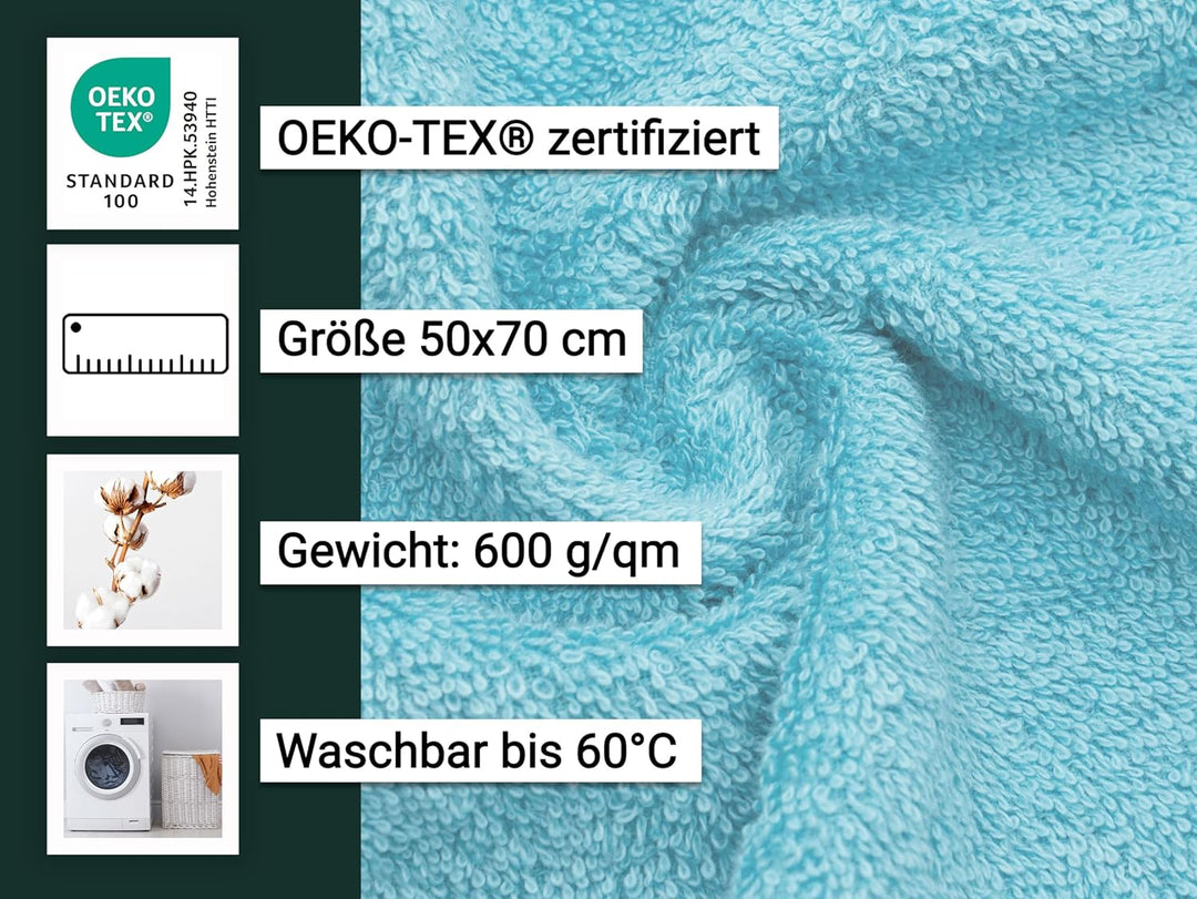 ZOLLNER 2er Set Badematten in 50x70 cm - saugstarke und Flauschige Badvorleger aus Baumwolle - bis 6