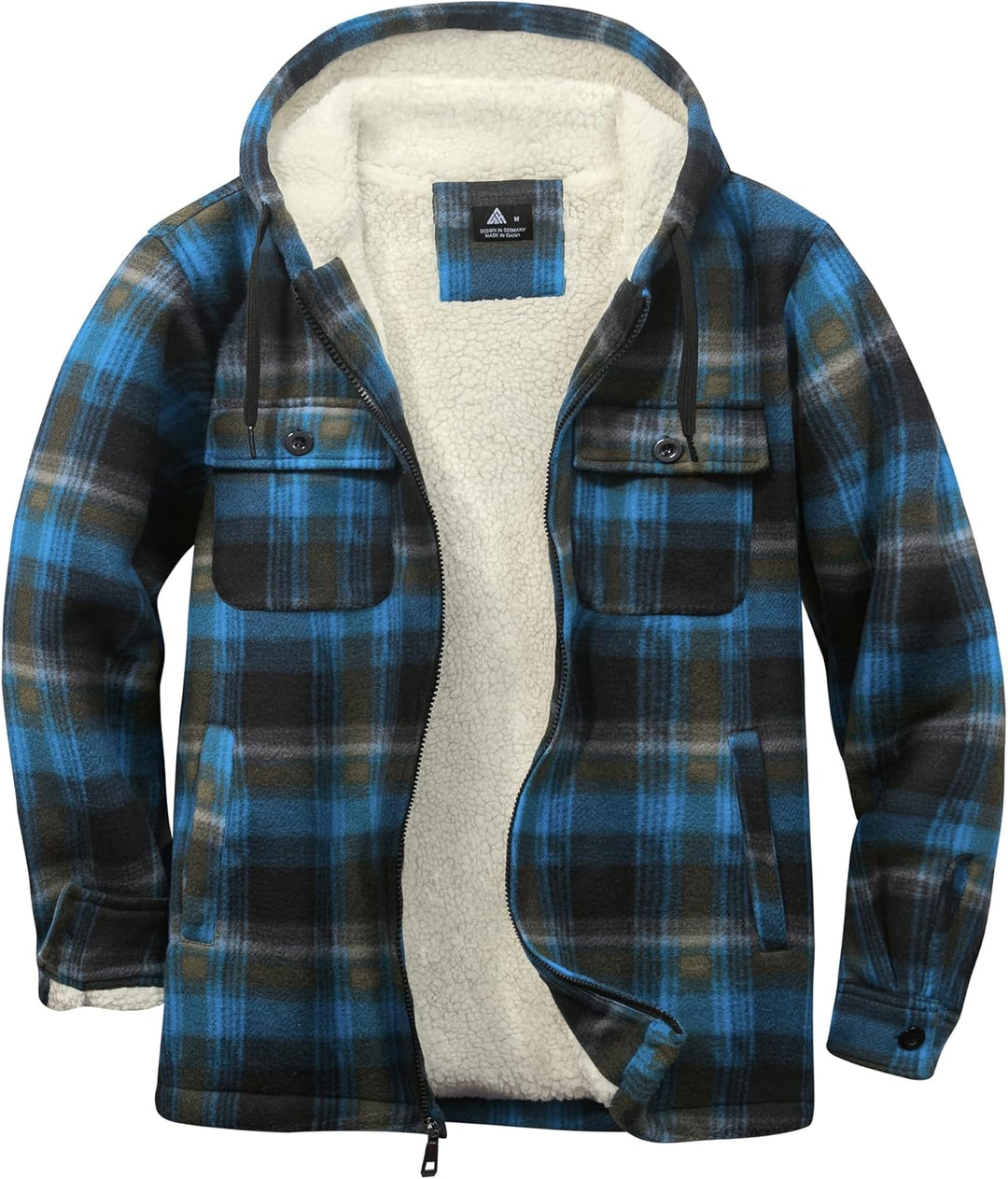 SwissWell Herren Hemdjacke Verdicken Kariertes mit Zipper Flanelljacke Plüschfutter Freizeit Gefütte