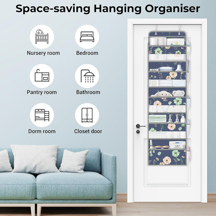 Clastyle Blumen Tür Hängeaufbewahrung Blätter Hängeorganizer für Camping Bad Schrank Schlafzimmer Mä
