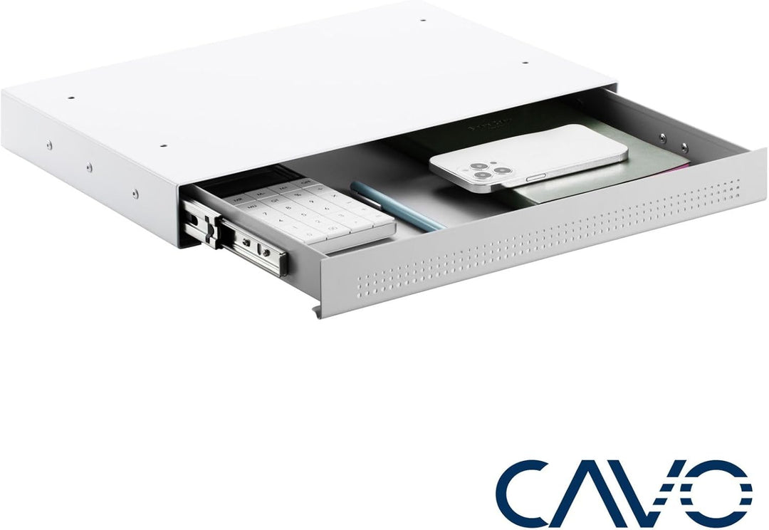 CAVO Dokumentenschublade aus Stahl 410 x 272 mm grau, Schreibtischschublade Unterbauschublade, 410 x