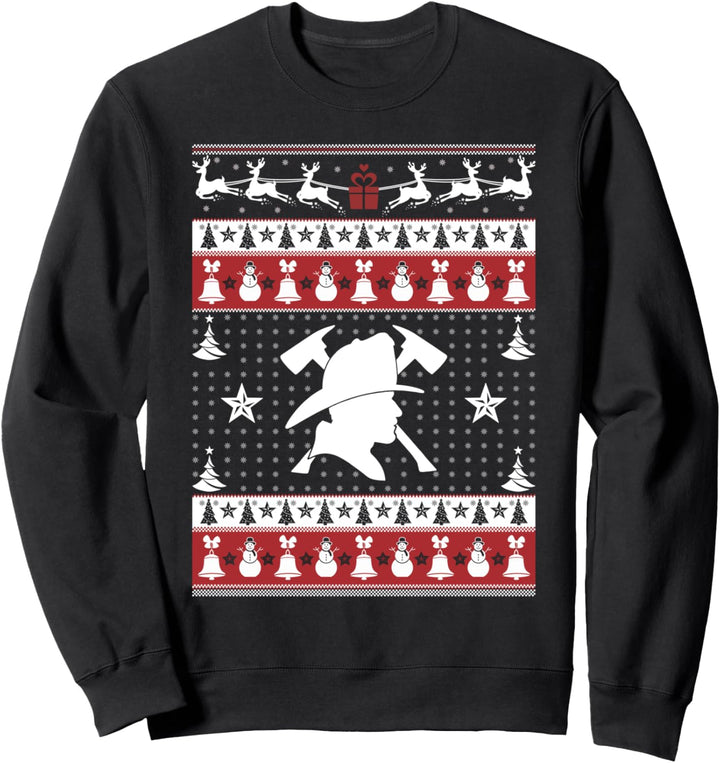 Firefighter Ugly Christmas Sweater Xmas TShirt - Firefighter Sweatshirt