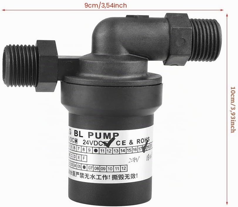 Heisswasserpumpe, bürstenlose DC24V 18W Warmwasserbereiter Heissumwälzpumpe Taucharm Geräuscharm 1/2