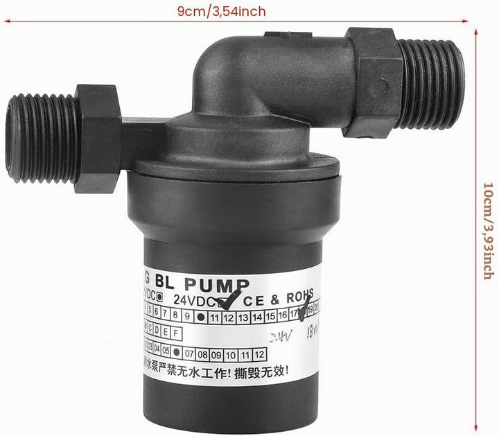 Heisswasserpumpe, bürstenlose DC24V 18W Warmwasserbereiter Heissumwälzpumpe Taucharm Geräuscharm 1/2