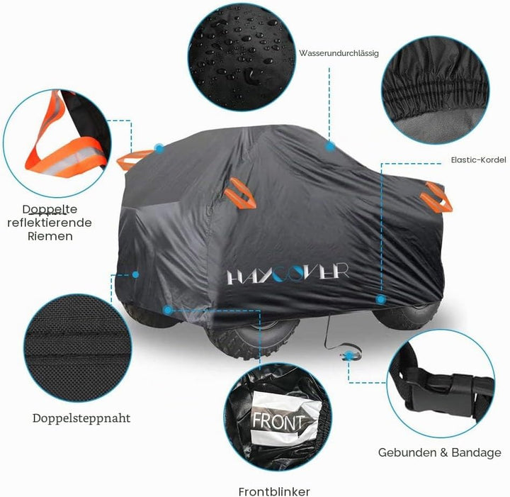 Quad ATV Plane HAYCOVER Fahrzeugabdeckung ATV Schutzhülle 210D Reversible Fabric Winterfest Staub Re