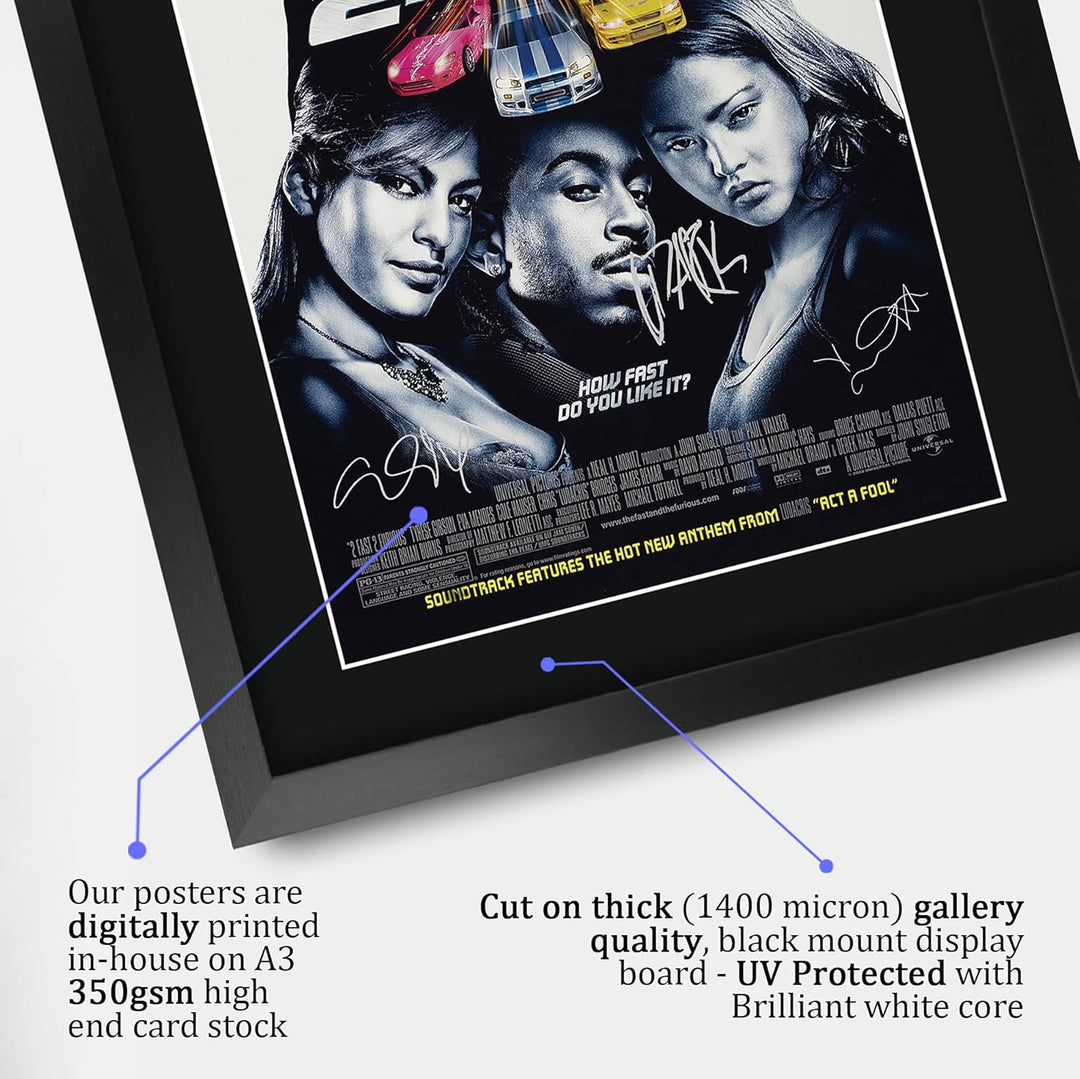 HWC Trading FR A3 2 Fast 2 Furious Paul Walker Geschenke gedrucktes Poster signiertes Autogramm Bild