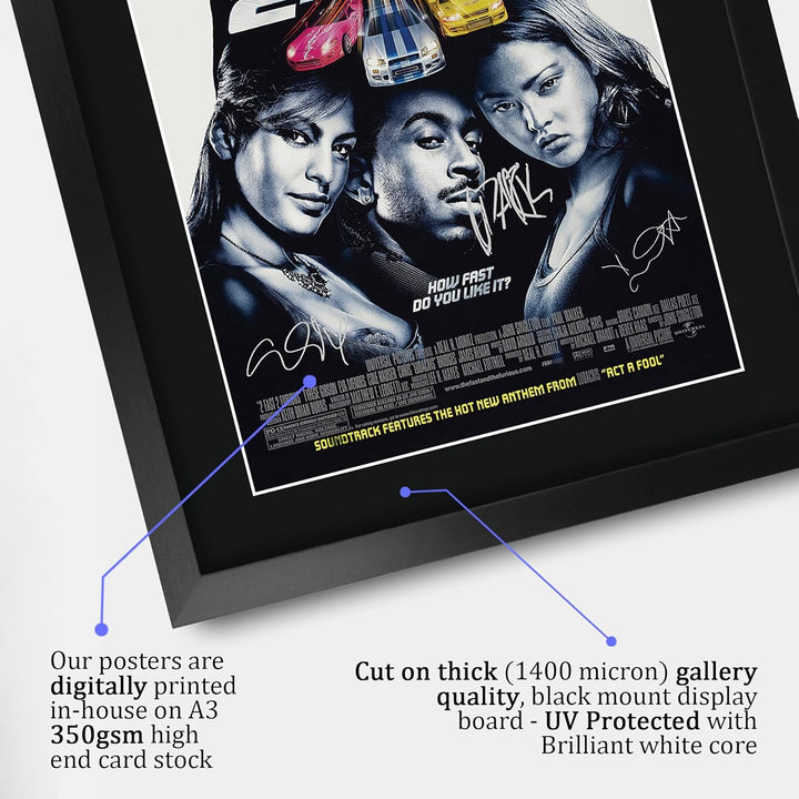 HWC Trading FR A3 2 Fast 2 Furious Paul Walker Geschenke gedrucktes Poster signiertes Autogramm Bild