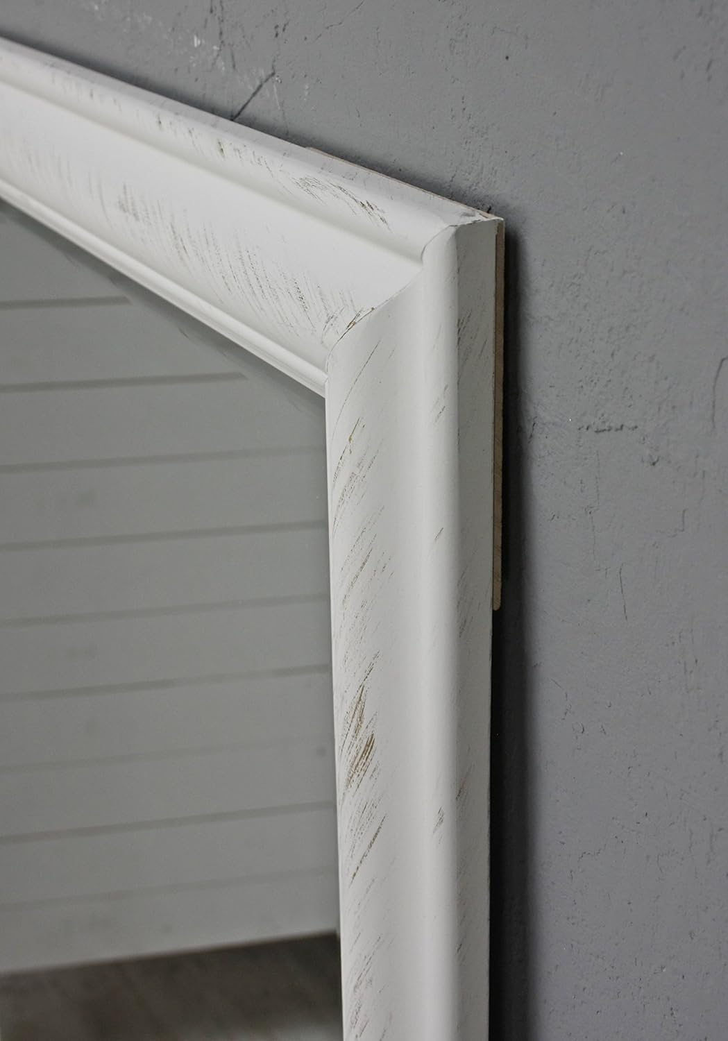 elbmöbel Wandspiegel 132 x 72cm gross in weiss mit Holz-Rahmen schlicht