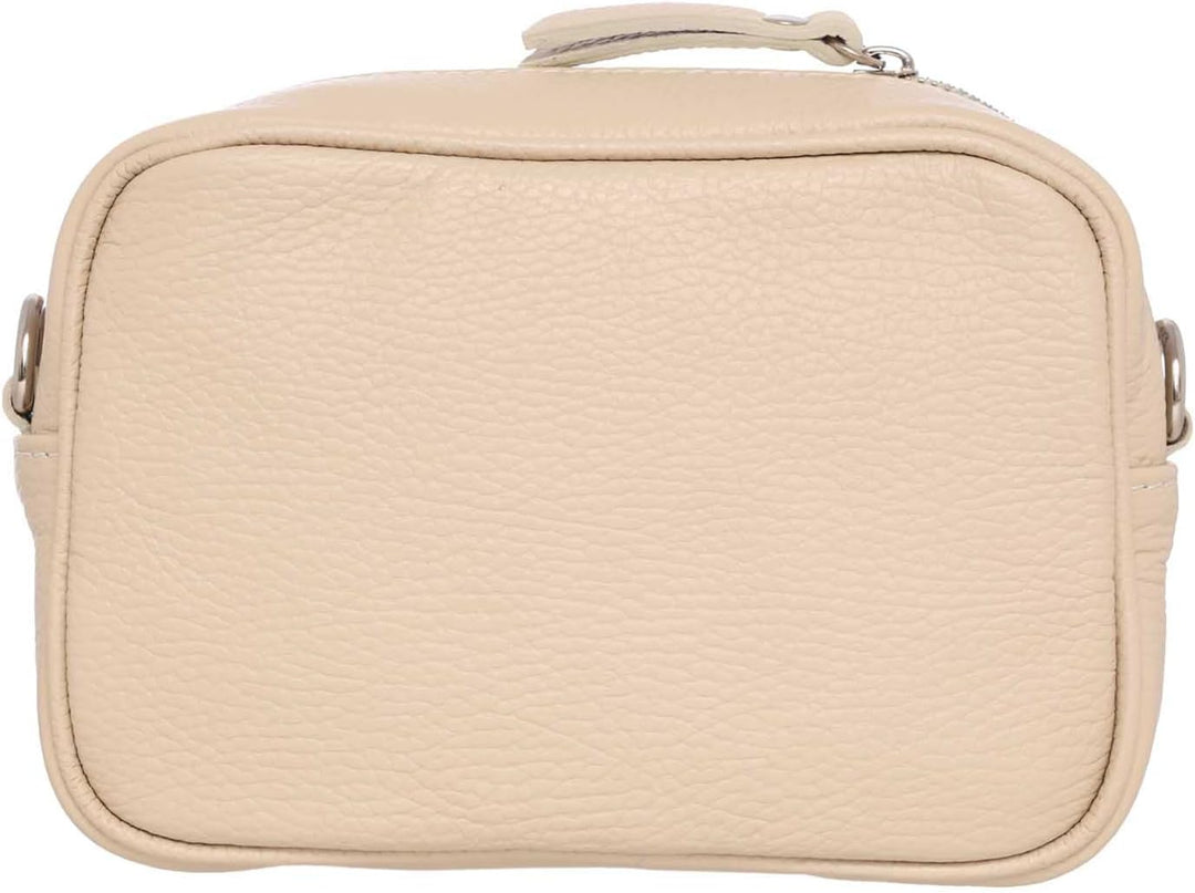 Zwillingsherz Umhängetasche mit Reissverschluss aus 100% Echtleder - Hochwertige Handtasche zum Umhä