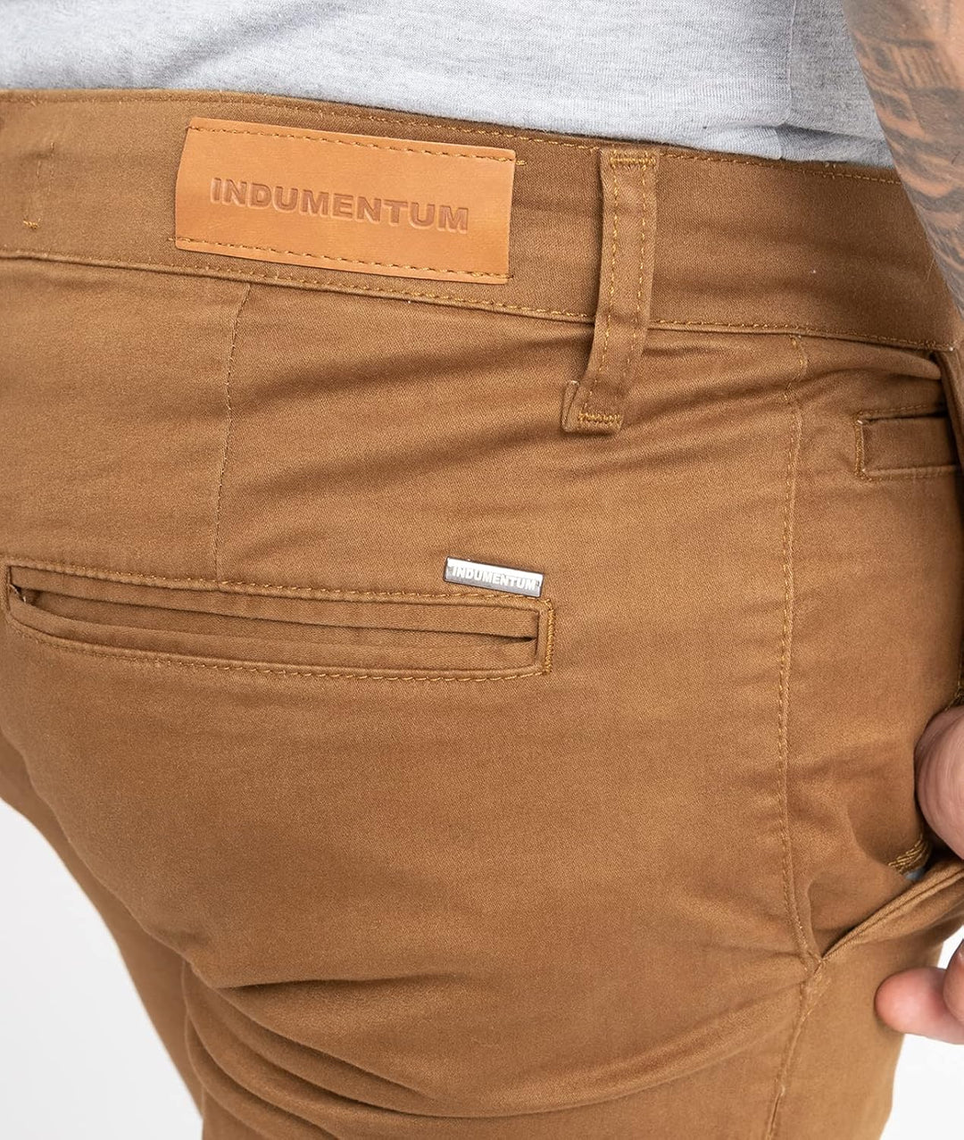 Indumentum Chino Hose Basic Slim Fit IS-305 34W / 32L Braun, 34W / 32L Braun