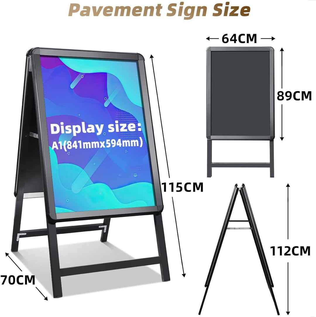 NewZeal Kundenstopper A1 beidseitig Plakatständer, Double Sided Display A-Board Poster Stand Sign Ho