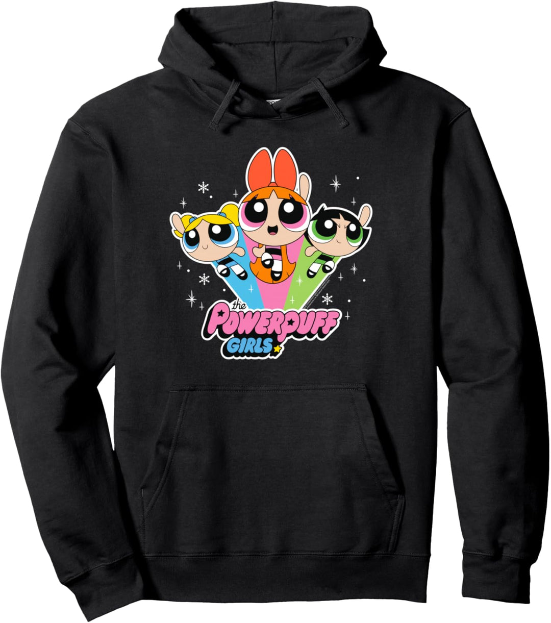 Cartoon Network The Powerpuff Girls Logo With Snowflakes Pullover Hoodie
