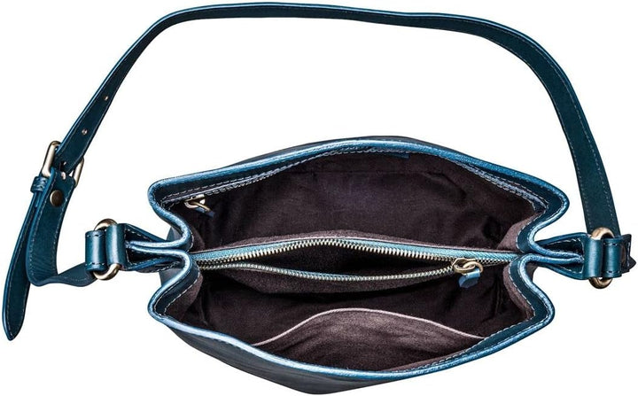 Maxwell Scott Personalisiert Hochwertige Leder Bucket Bag Handtasche Palermo Petrol, Petrol
