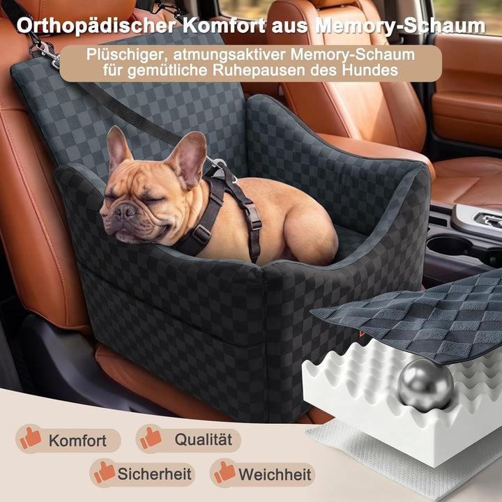 JOEJOY Hunde Autositz für kleine bis mittlere Hunde, Waschbarer Hundesitz Auto mit Aufbewahrungstasc
