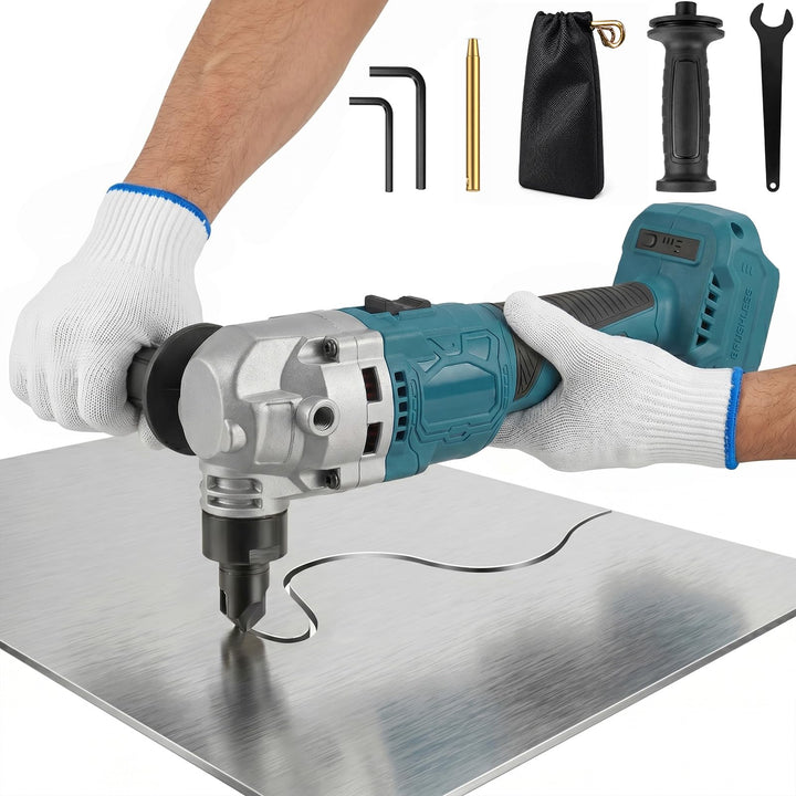 Blechknabber Kompatibel mit Makita 18V – Kabellose Blechnibbler mit 360° Drehbarem Knabberkopf und D