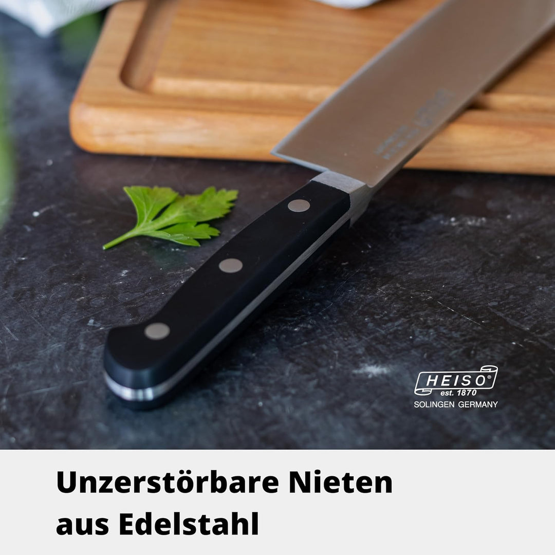 HEISO Nakiri Messer mit 17cm Klingenlänge, Geschmiedetes Gemüsemesser mit Griff aus pflegeleichtem K