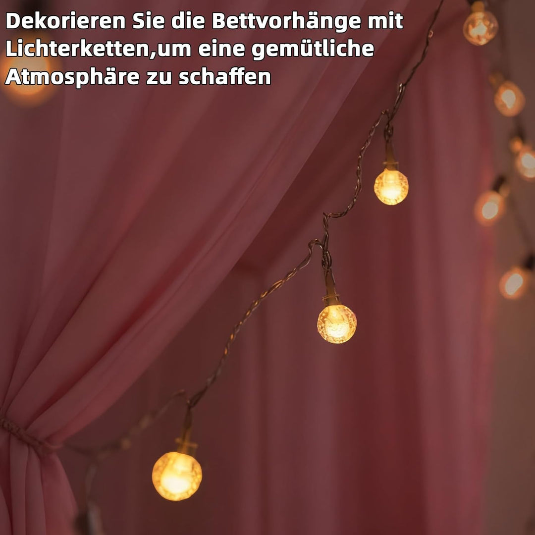 Hausbett Himmel mit Lichterkette 1 Stück Deko Baldachin Hausbett Vorhang,Betthimmel Stoffhimmel Haus