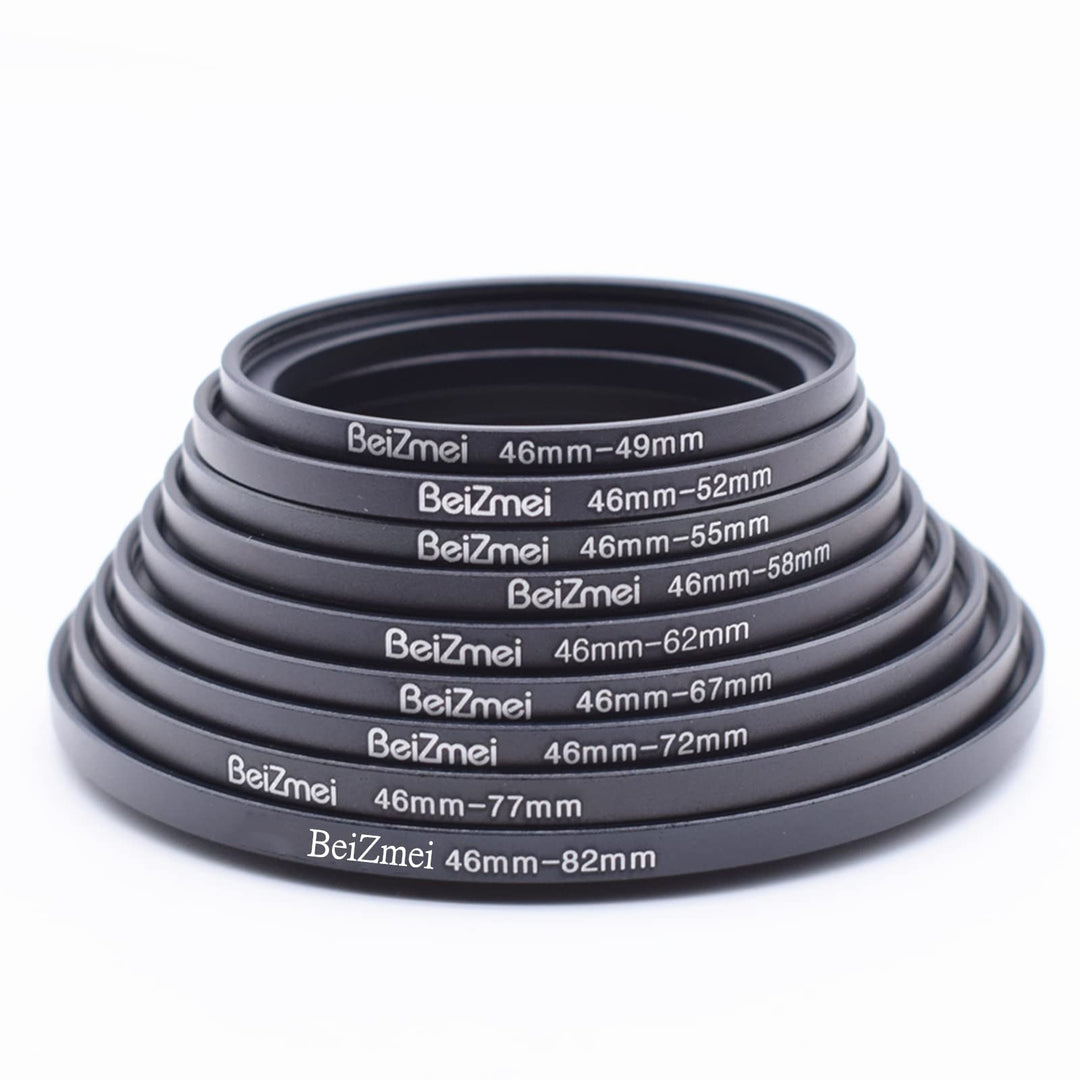 9Stück Kamera Objektiv Filter Ring Kompatibel für 46mm Kamera Objektiv,46-49/46-52/46-55/46-58/46-62