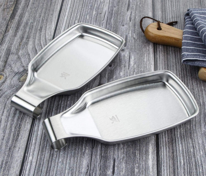MSY BIGSUNNY Löffelablage aus Edelstahl für die Küche silber Silber 2 Stück, Silber 2 Stück