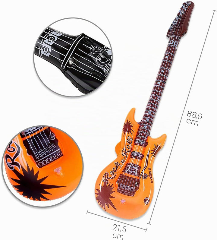 Novelty Place 12 Stück Luftgitarren Bunt Aufblasbar Gitarre Spielzeug Perfekt für Kindergeburtstage