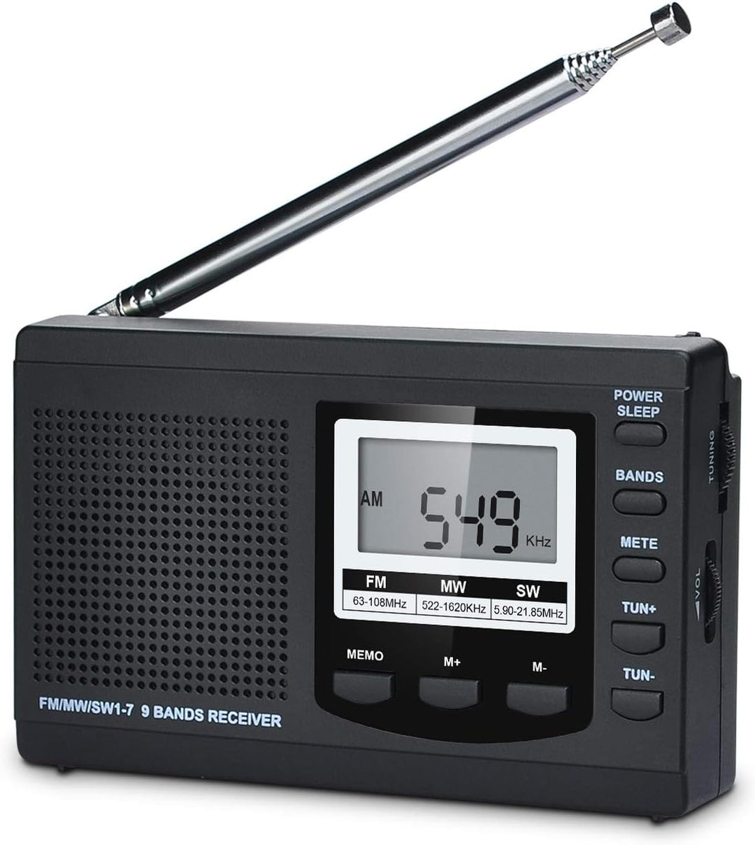 Songway Vollband AM/FM/SW DSP Radio Stereo Lautsprecher LCD Display Wecker Sleep Timer Pocket Radio