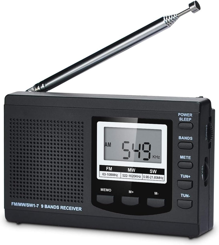 Songway Vollband AM/FM/SW DSP Radio Stereo Lautsprecher LCD Display Wecker Sleep Timer Pocket Radio