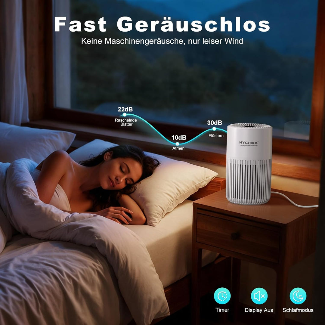 Luftreiniger Allergiker mit Aromatherapie - Air Purifier für Schlafzimmer,3-in-1 H13 HEPA Luftfilter