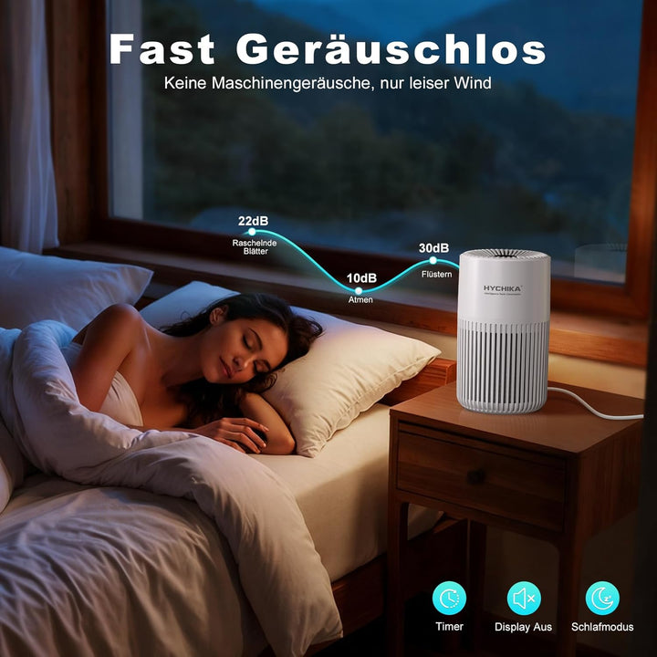 Luftreiniger Allergiker mit Aromatherapie - Air Purifier für Schlafzimmer,3-in-1 H13 HEPA Luftfilter