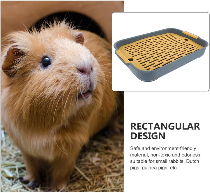 Generic Kaninchentoilette Für Kleintiere - Rechteckige Pet Cleaning Potty Für Hasen Meerschweinchen