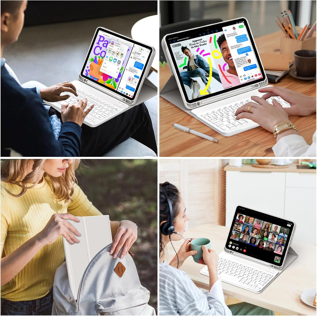 JKSML Tastatur Hülle für iPad Air 11 Zoll (M2) 2024, iPad Air 5. Gen 2022/4. Gen 2020 10.9 Zoll Tast