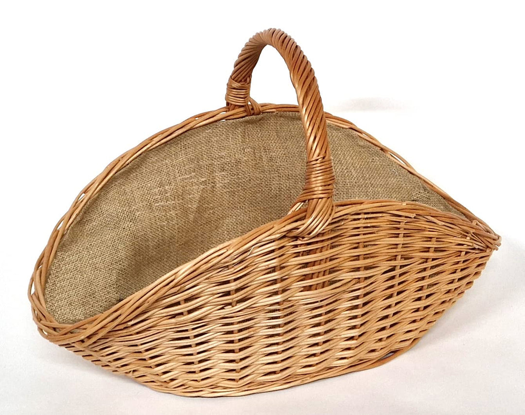 Tigana - Kaminkorb Holzkorb Kaminholzkorb aus Weide mit Jute 58 x 34 cm (90202-1F)