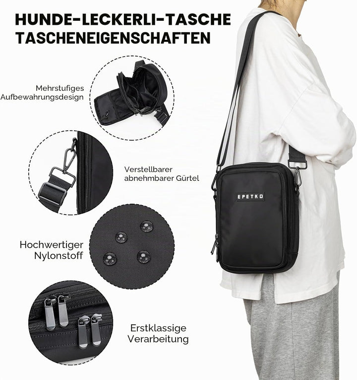 Leckerlibeutel für Hunde, Wasserdichte Gassitasche Hund Zum Umhängen Grossem Fassungsvermögen Multif