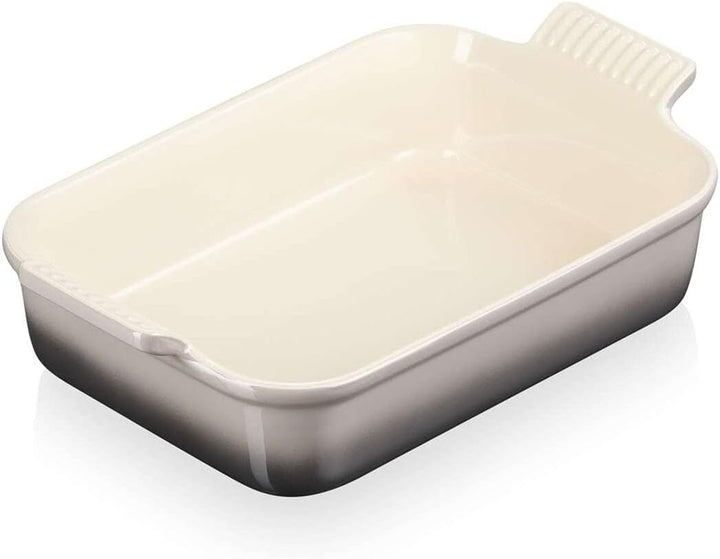 Le Creuset Rechteckige Auflaufform Tradition aus Steinzeug, 26 cm, 2.4 Liter, Flint, 71102264440001