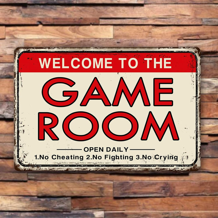 CWEIDP Videospielzimmer-Zubehör und Dekoration, Retro-Arcade-Blechschilder, Billard-Theater-Pulver,