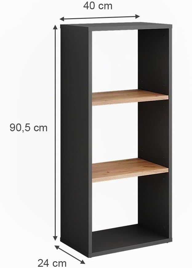 Vicco Standregal Orlando, Stauraumregal, Anthrazit/Goldkraft Eiche, 40 x 90.5 cm Anthrazit/Goldkraft