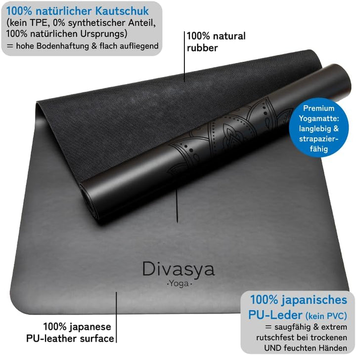 Premium Yogamatte rutschfest: Naturkautschuk rutschfest & japanische professional grip Oberfläche |