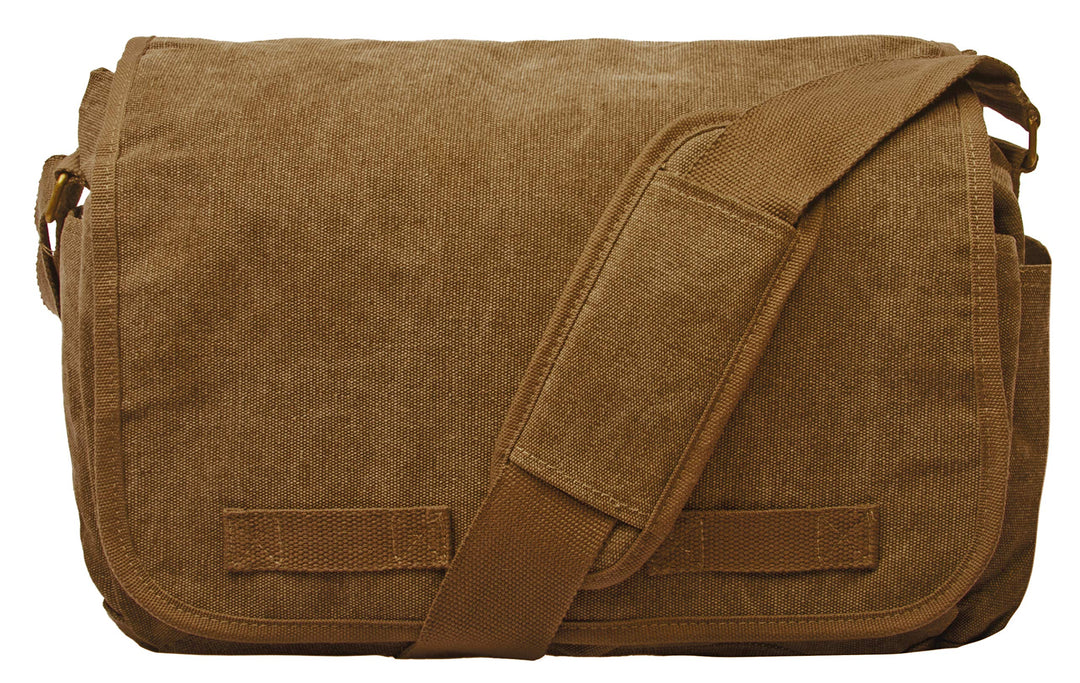 Sweetbriar Classic Vintage Messenger Bag - Original Heavyweight Cotton Canvas Shoulder Bag with Upgr
