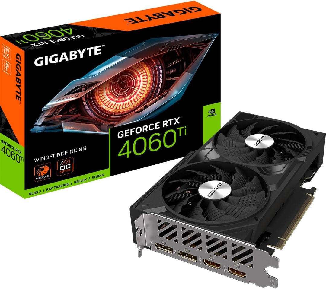 Gigabyte NVIDIA GeForce RTX 4060 Ti WINDFORCE OC Graphics Card - 8GB GDDR6, 128-bit, PCI-E 4.0, 2550