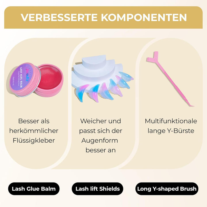 Libeauty Wimpernlifting Set, Korean Style Lash Lifting Set für natürlichen Schwung, hält 4–6 Wochen,