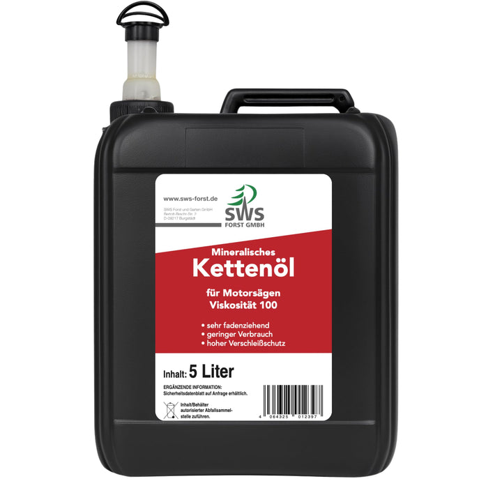 SUPER-OIL Kettenöl Sägekettenöl mit Haftzusatz für Kettensägen Führungsschienen (5 Liter)