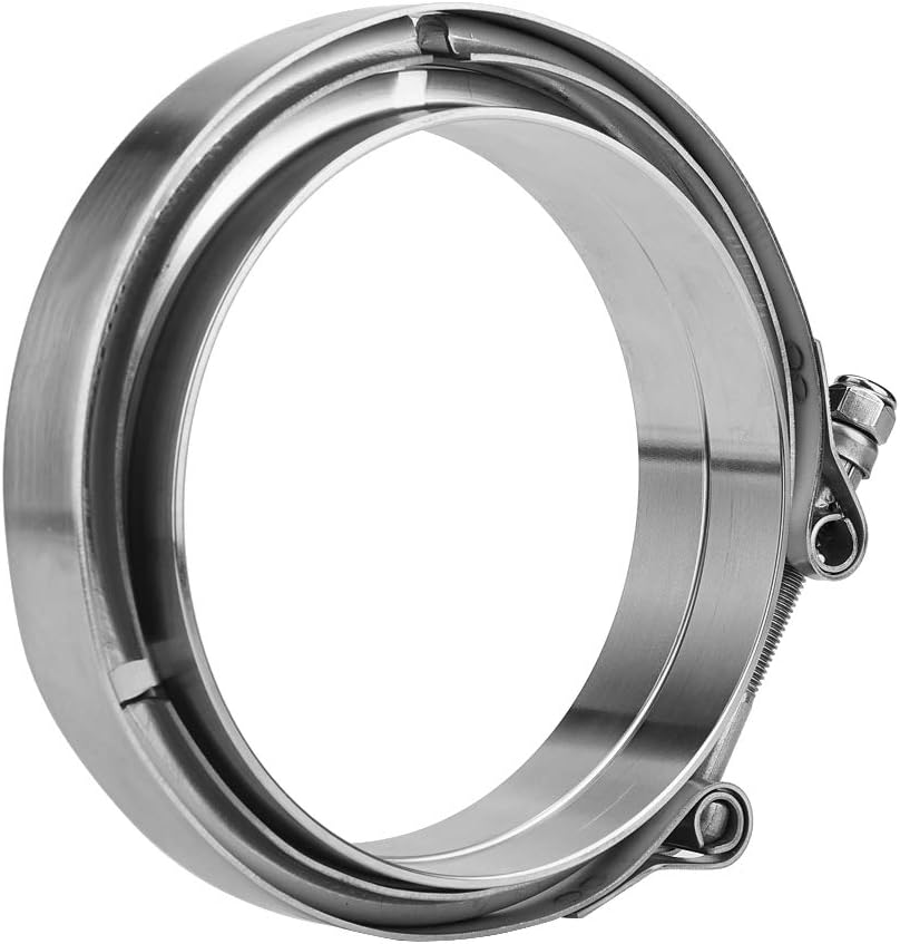 Bügelschelle Rohrschelle Flansch Turbo Auspuffschelle, Universal Auto 5"Edelstahl-Turbo Auspuff V Ba