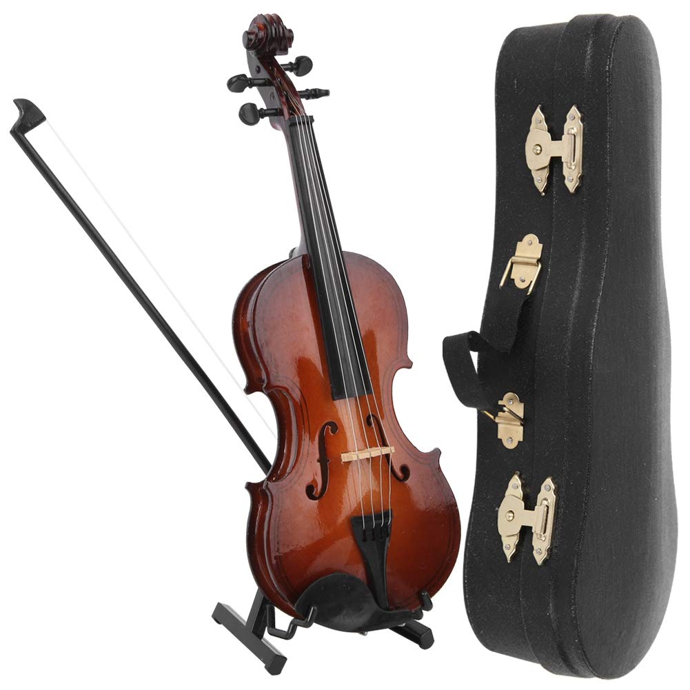 Jadpes Hölzernes Miniatur-Geigenmodell, 20 cm Musikinstrument Handgemachtes Geigenmodell Dekoration