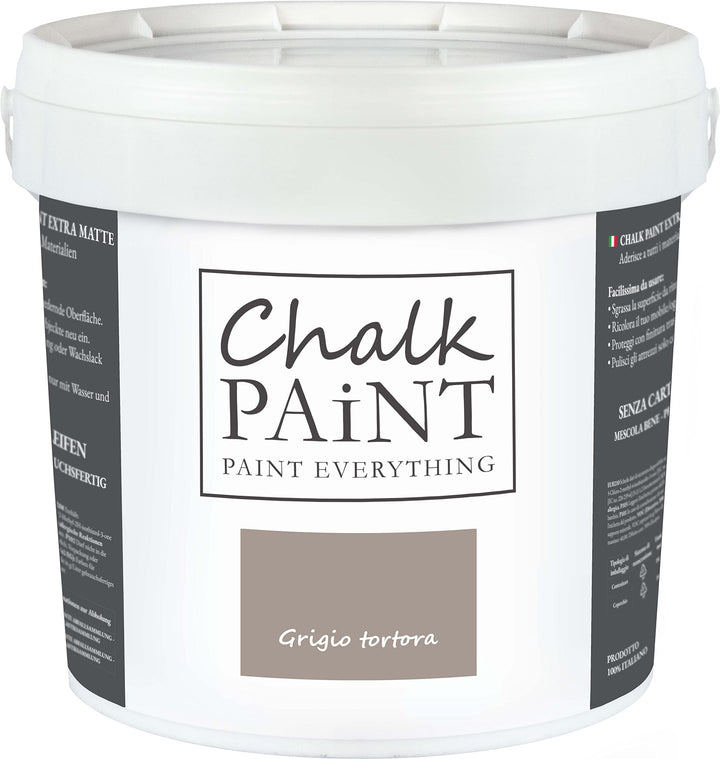 Chalk Paint Everything® Grigio Tortora Kreidefarbe Wasserbasis für Alle Oberflächen einfach zu verar