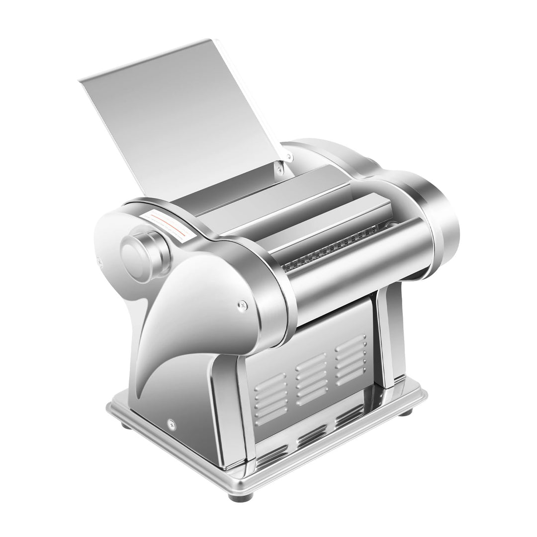 Nudelmaschine Elektrische Edelstahl Pasta Maker mit 2 Klingen 2 mm/4 mm, 8-Stufige Dickeinstellung,