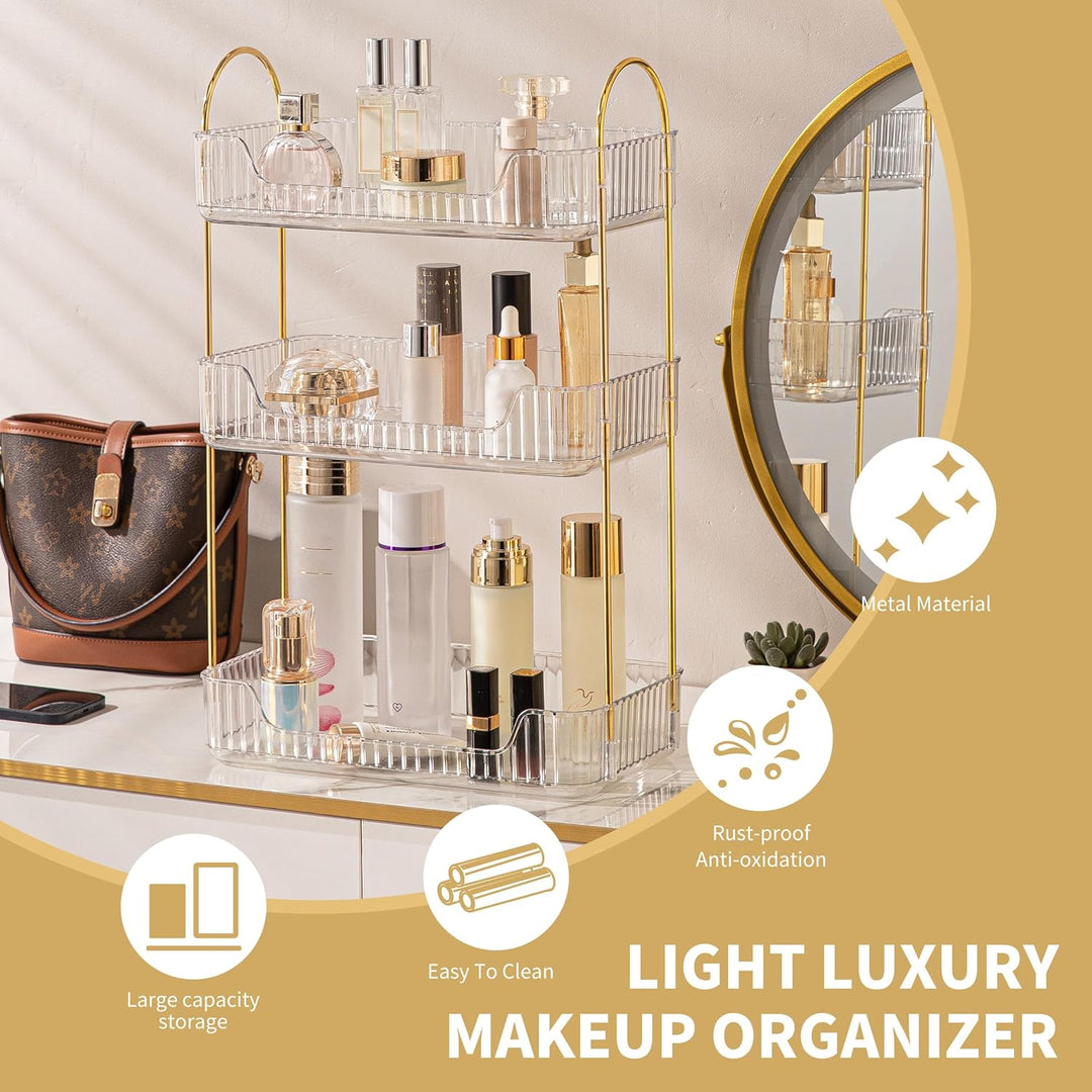 LEIKOSUP Makeup Organizer, Kosmetik Organizer 3 Ebenen, Cosmetics Beauty Organizer, Skincare Organiz