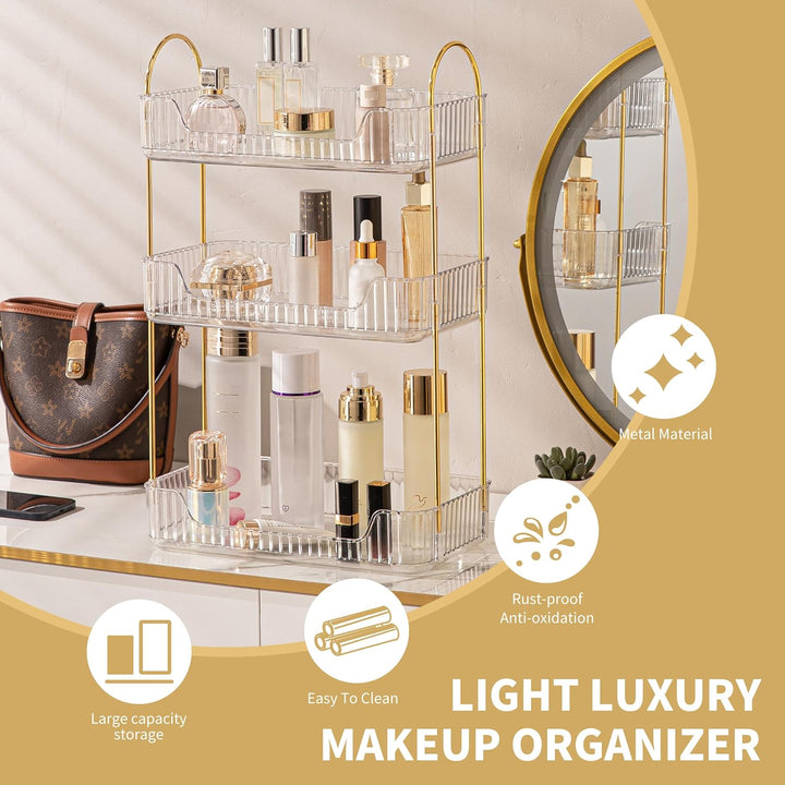 LEIKOSUP Makeup Organizer, Kosmetik Organizer 3 Ebenen, Cosmetics Beauty Organizer, Skincare Organiz
