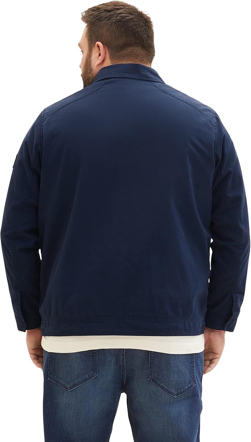 TOM TAILOR Herren Plussize Casual Jacke aus Baumwolle XXL 10668 - Sky Captain Blue, XXL 10668 - Sky