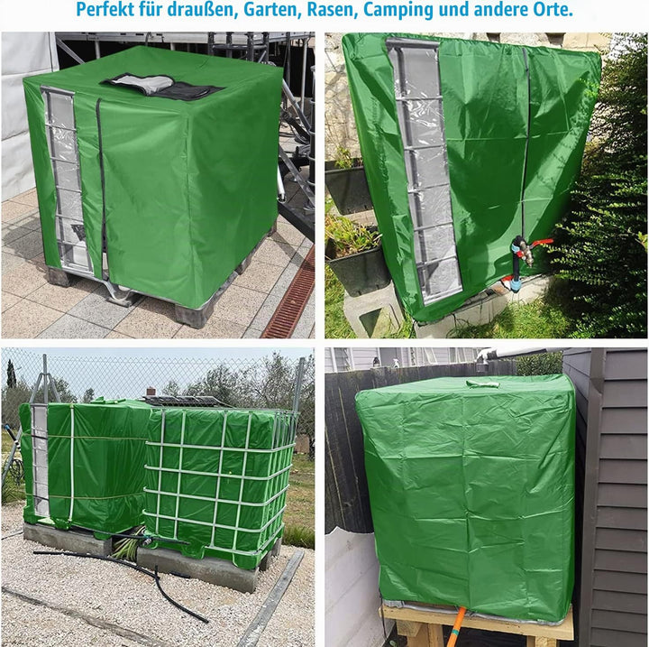 420D 1000L IBC Tank Abdeckung Upgrade,Abdeckplane IBC Container 1000l für Wassertank mit Reissversch